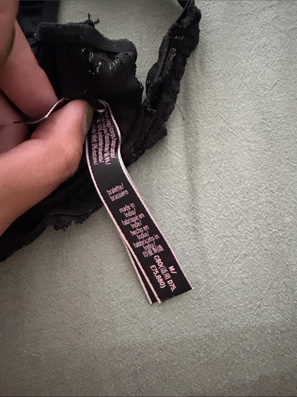 Victoria's Secret Black Floral Lace Bralette with Crisscross Straps